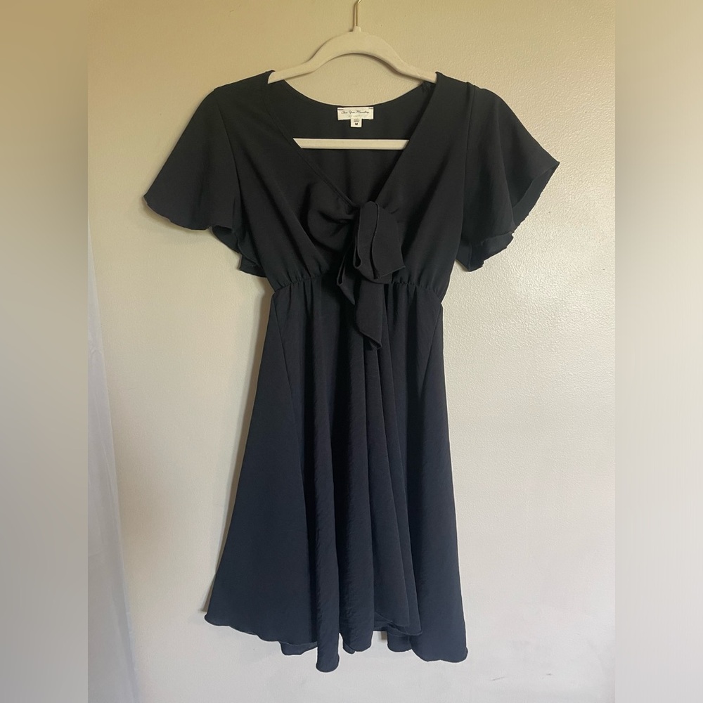Black Dress Tie Front